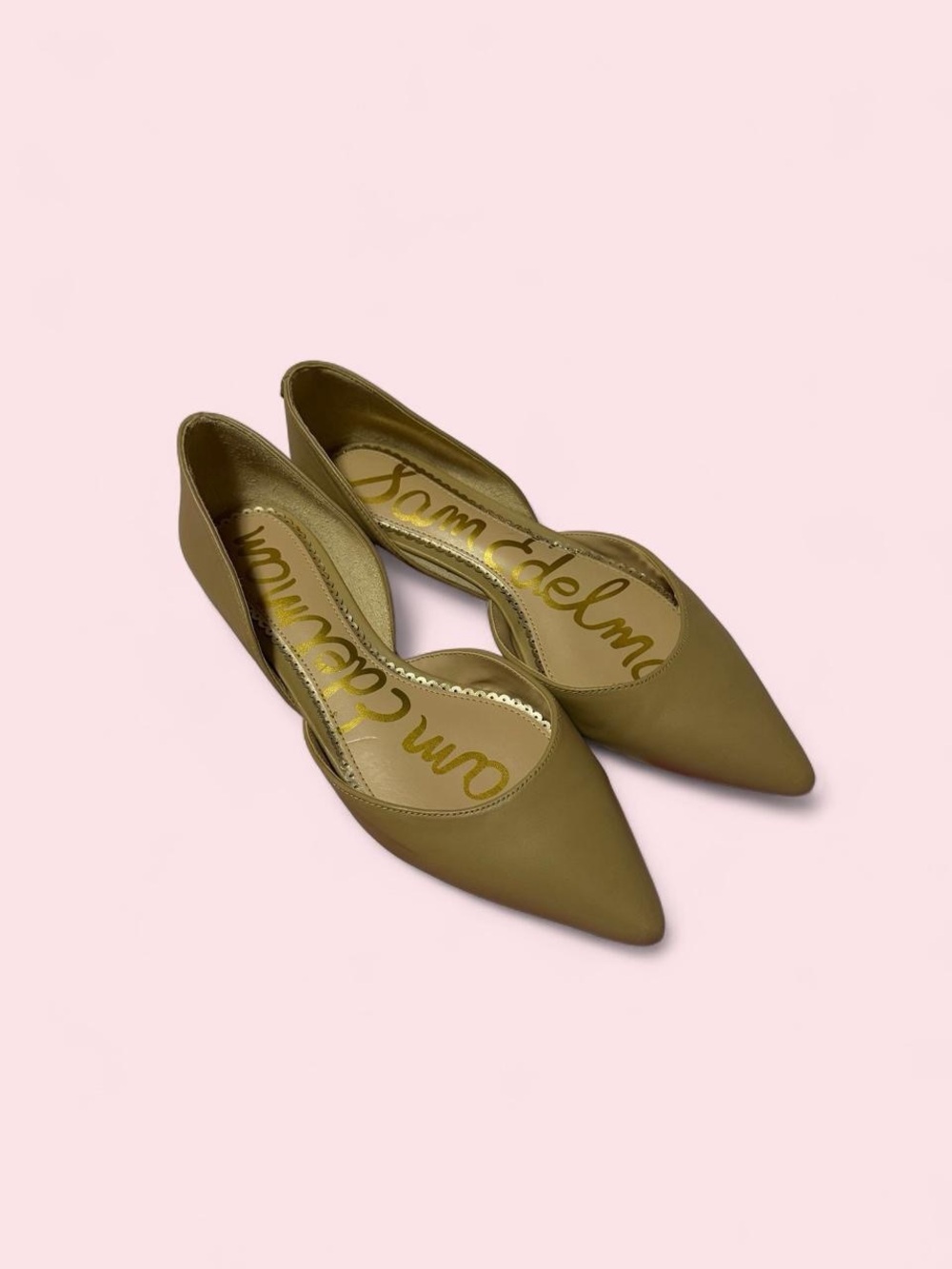 Sam Edelman Tan Pointed D'Orsay Flats - Sleek Point Toe